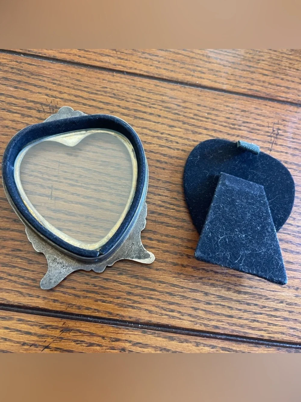 Vintage Art Nouveau Style Sheffield Silverplate Miniature Heart Picture Frame